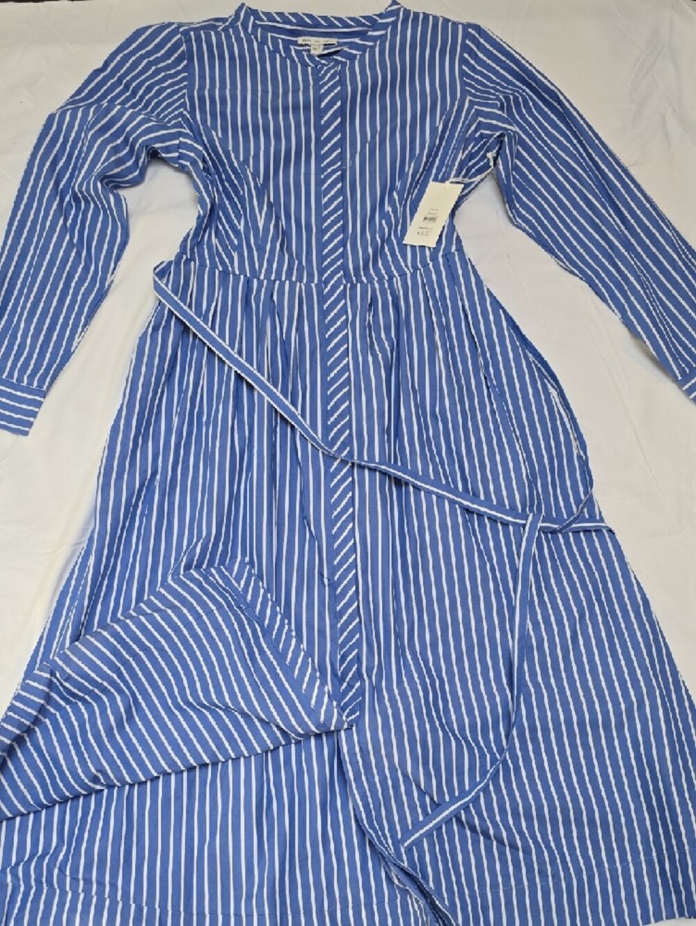 The Drop Blue and White Striped Midi Shirt Dress - Picture 7 of 12